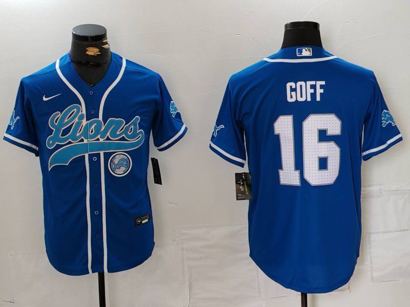 Men Detroit Lions #16 Goff Blue Second generation joint name 2024 Nike Limited NFL Jersey style 8151->detroit lions->NFL Jersey